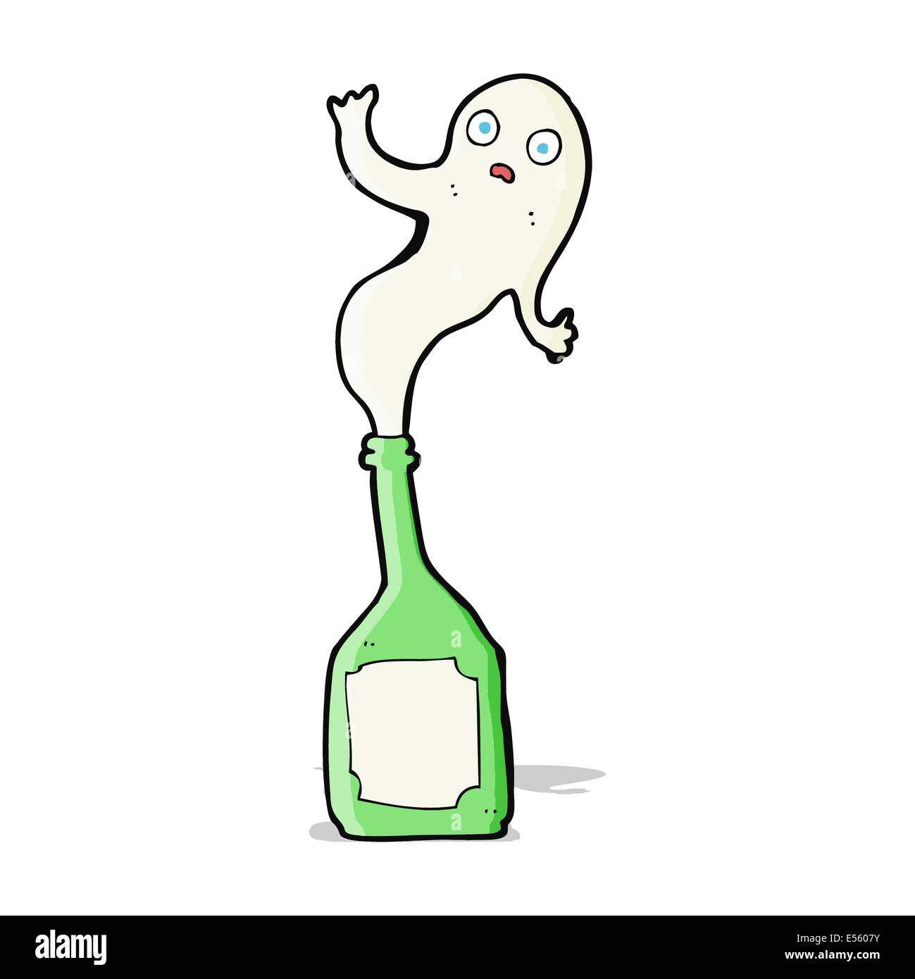 Cartoon-Geist in der Flasche Stock-Vektorgrafik - Alamy