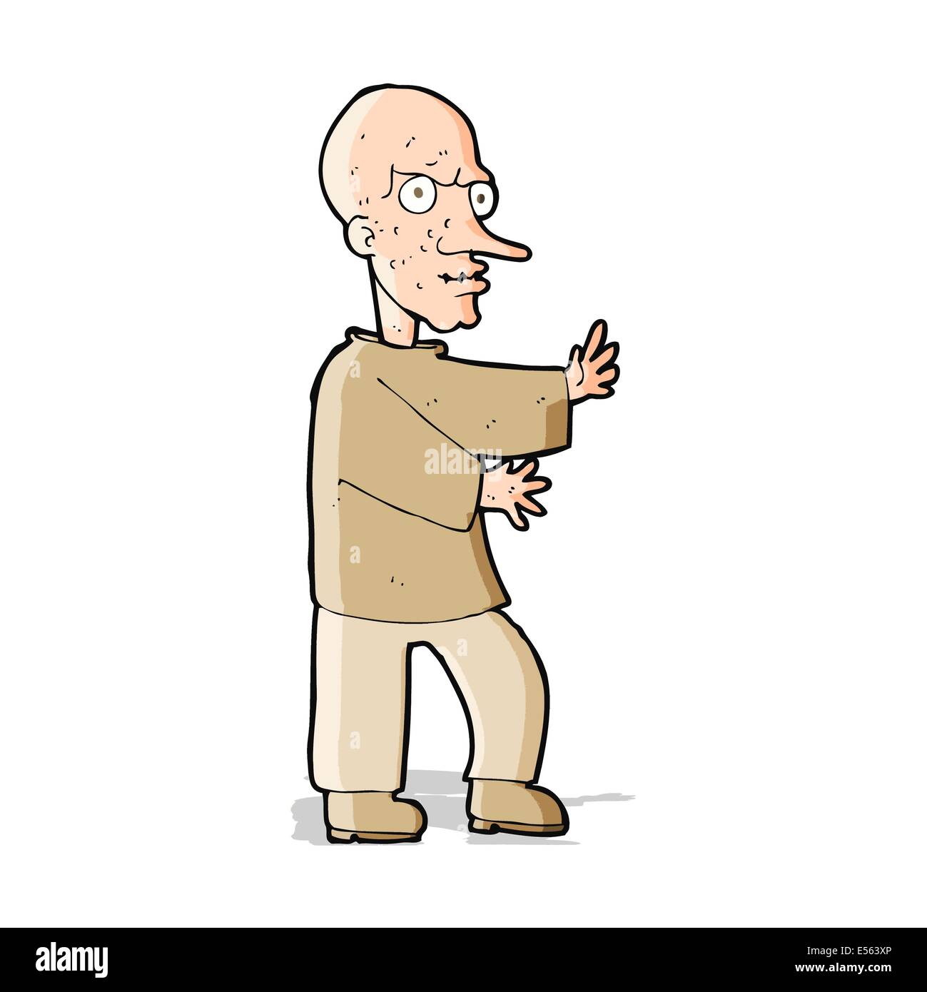 Cartoon-Mittelwert aussehender Mann Stock Vektor