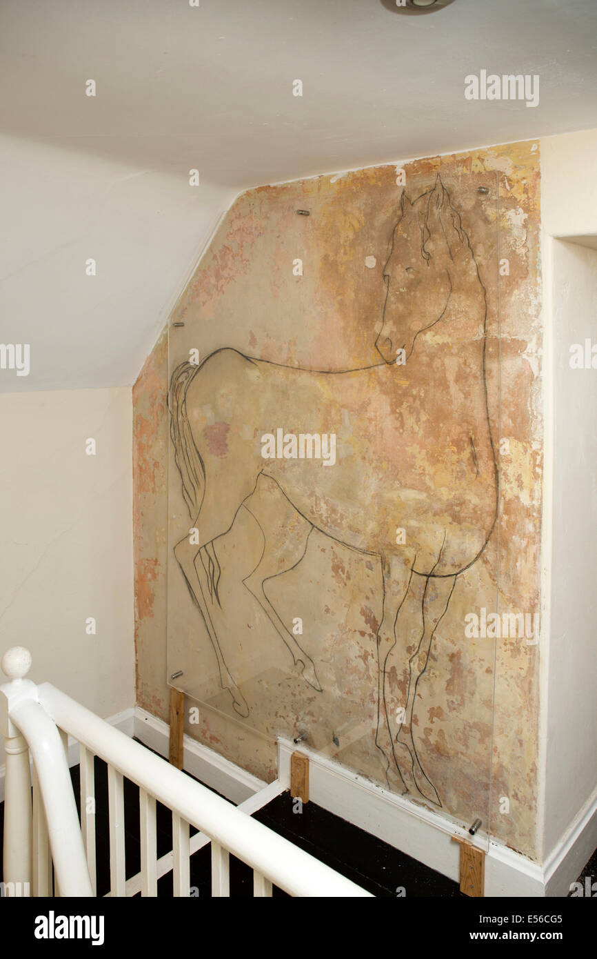 England, Wales, Gwynedd, Lleyn Halbinsel, Bardsey Island, Position Fawr Brenda Chamberlain Pferd Wandbild Stockfoto