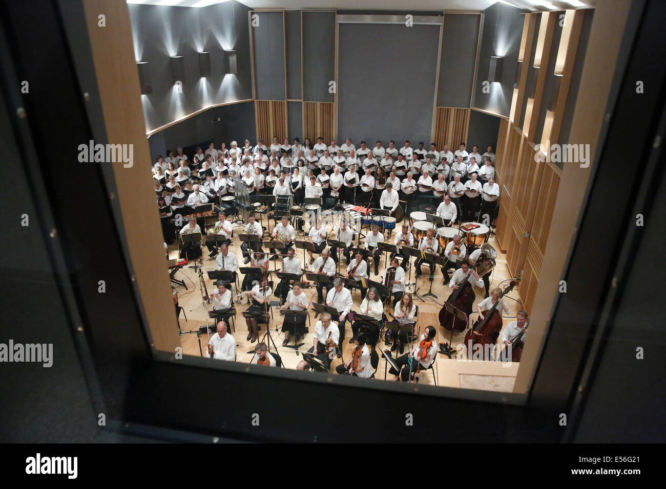 Boston Sehenswürdigkeiten Orchester im Tonstudio, Boston, Massachusetts, USA Stockfoto