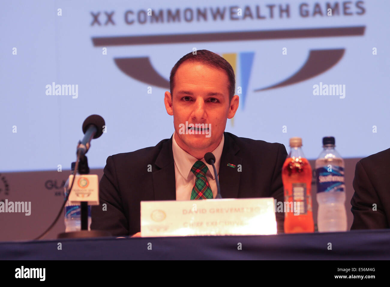 Glasgow-Schottland 22. Juli 2014. UNICEF Pressekonferenz zur einzigartigen und innovativen Partnerschaft mit Sport, enthüllt am Morgen feierlich eröffnet werden. David Grevemberg CEO Glasgow 2014 Stockfoto