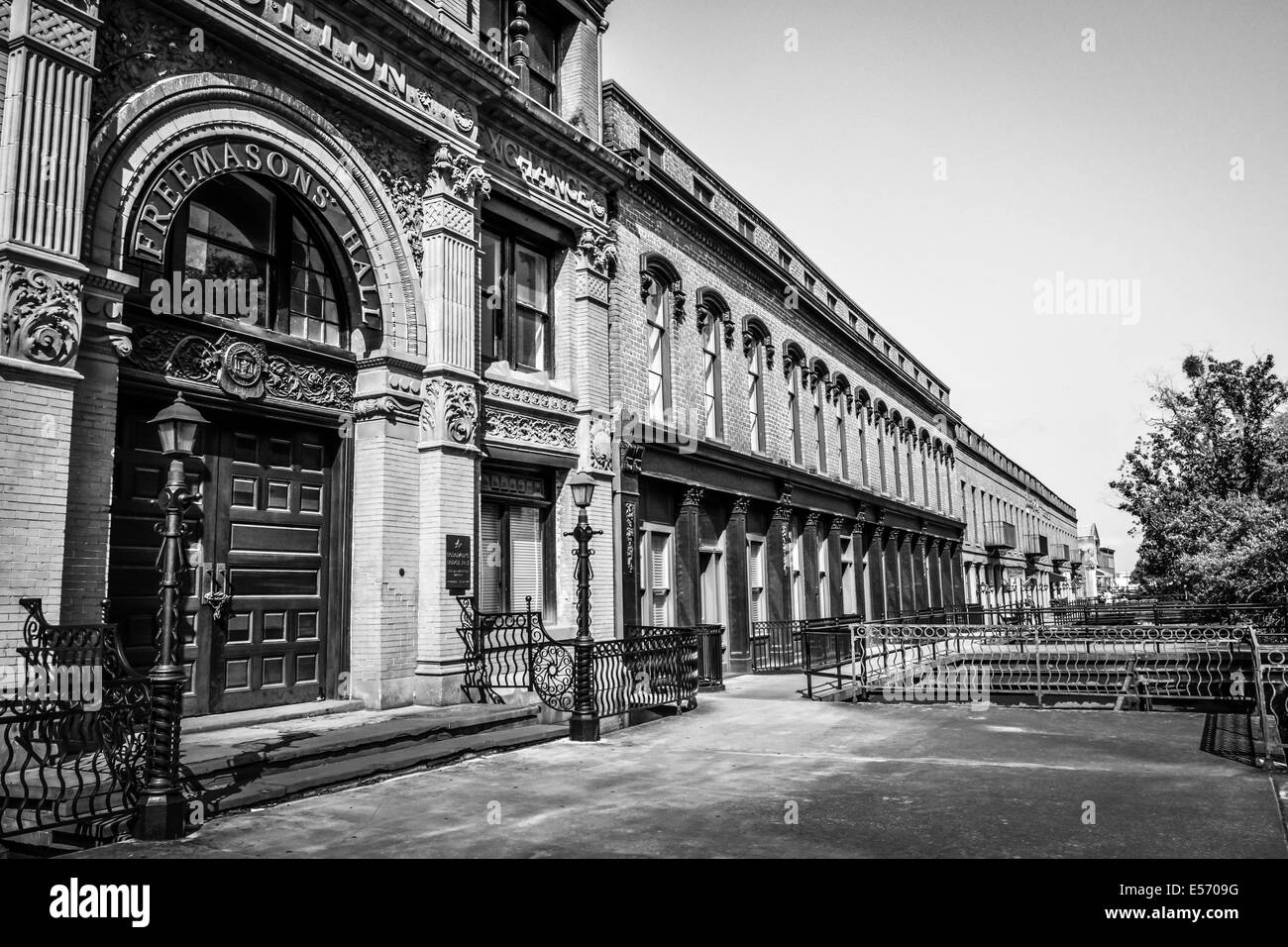 Der architektonisch bedeutenden alten Savannah Baumwollbörse, Gebäude in Savannah, GA, USA Stockfoto