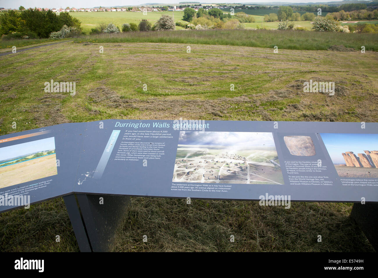 Durrington Wände neolithischer Siedlungsplatz, Amesbury, Wiltshire, England Stockfoto