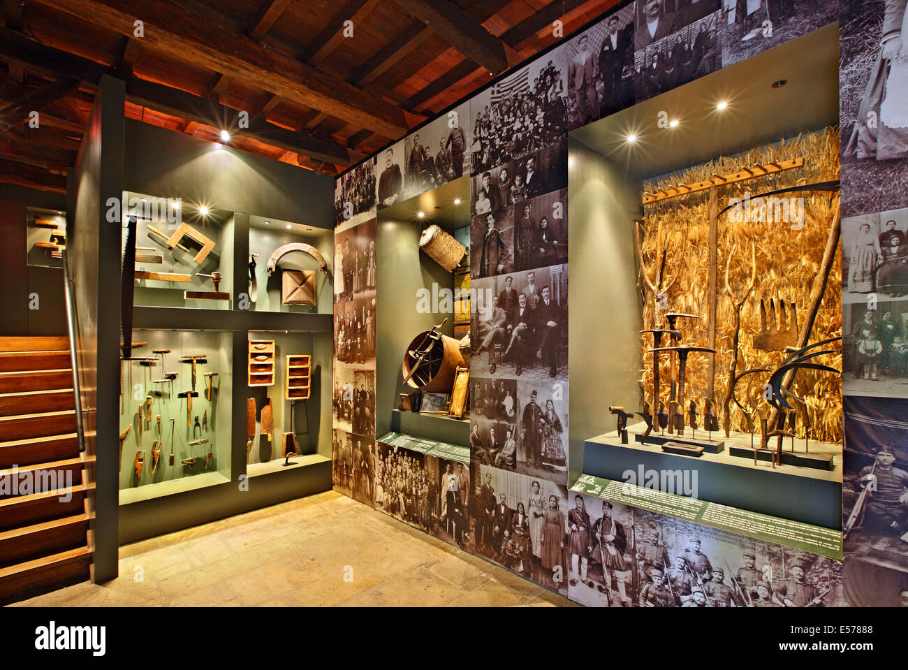 Das Folklore Museum von Arnaia Dorf, Gemeinde des Aristoteles, Chalkidiki ("Chalkidiki"), Mazedonien, Griechenland Stockfoto