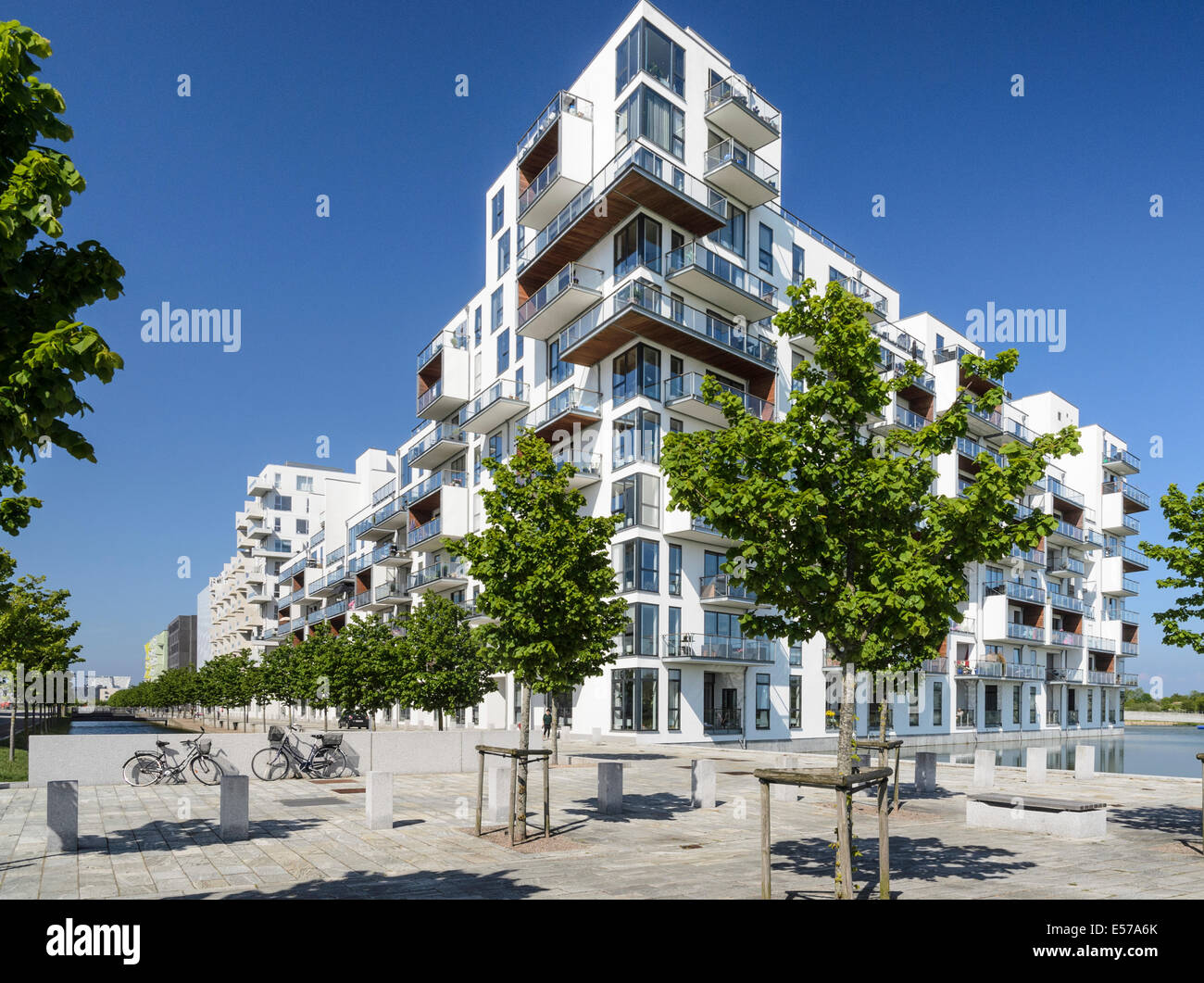 Stævnen, modernes Apartmenthaus, Amager, Kopenhagen, Dänemark Stockfoto