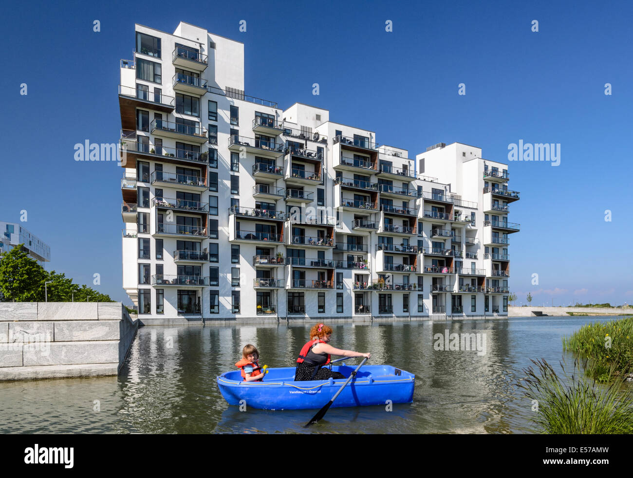 Stævnen, modernes Apartmenthaus, Amager, Kopenhagen, Dänemark Stockfoto