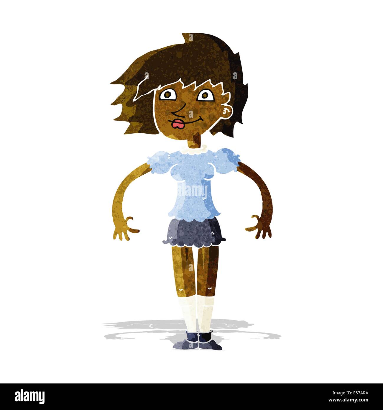 Gluckliche Frau Cartoon Stock Vektorgrafik Alamy