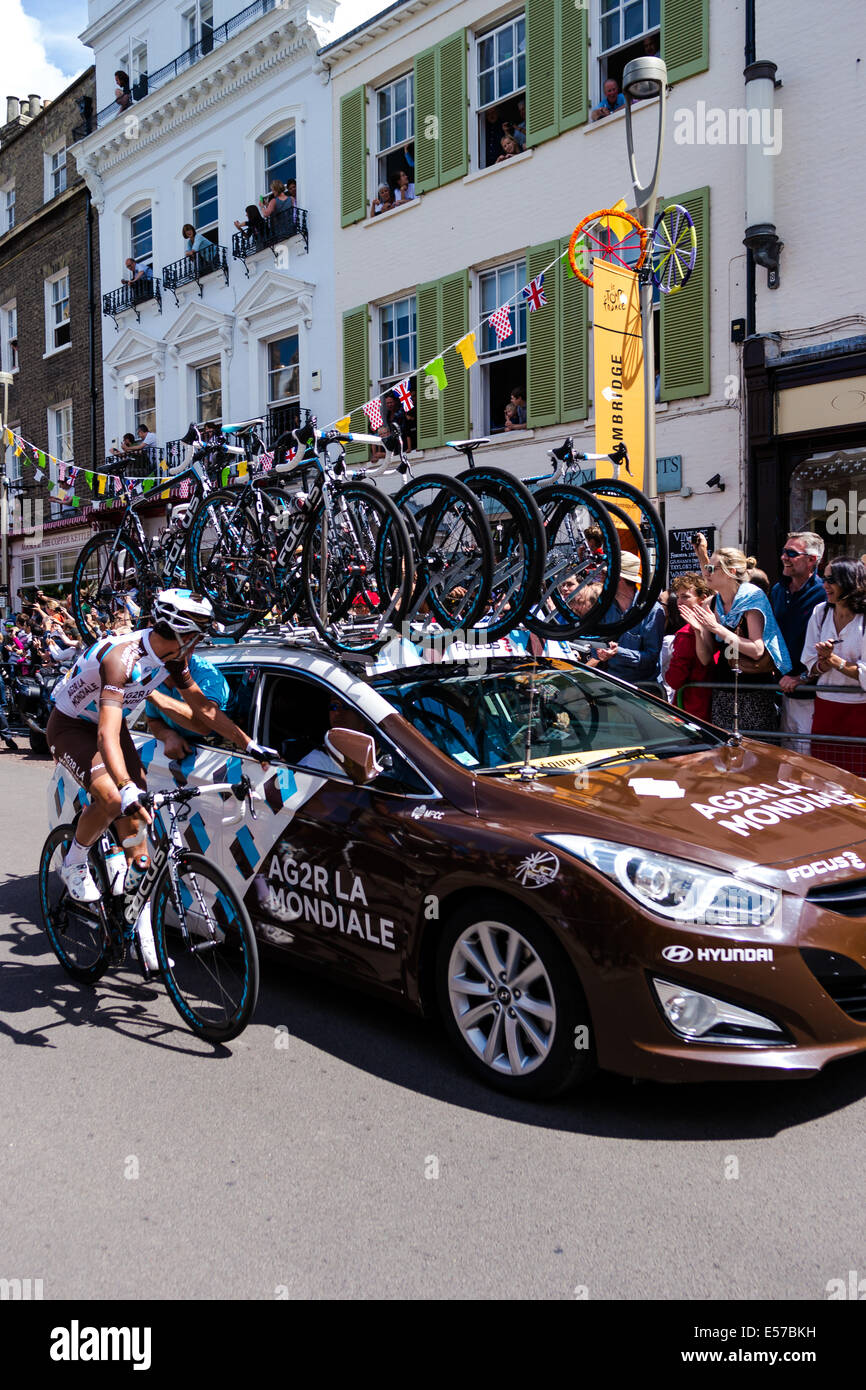 Tour de France 2014 in Cambridge - Unterstützung-Auto Stockfoto