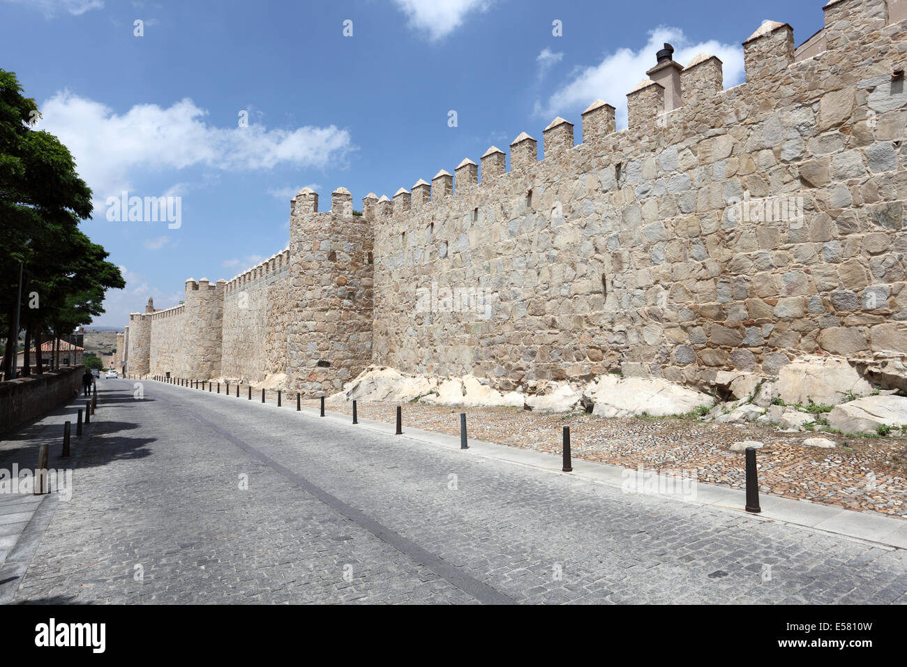 Mittelalterliche Stadtmauern von Ávila, Castilla y Leon, Spanien Stockfoto