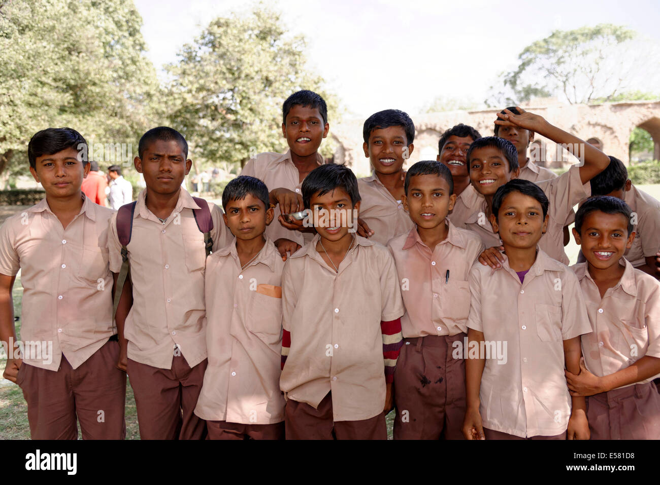 Indische Schüler, Bijapur, Karnataka, Indien Stockfoto
