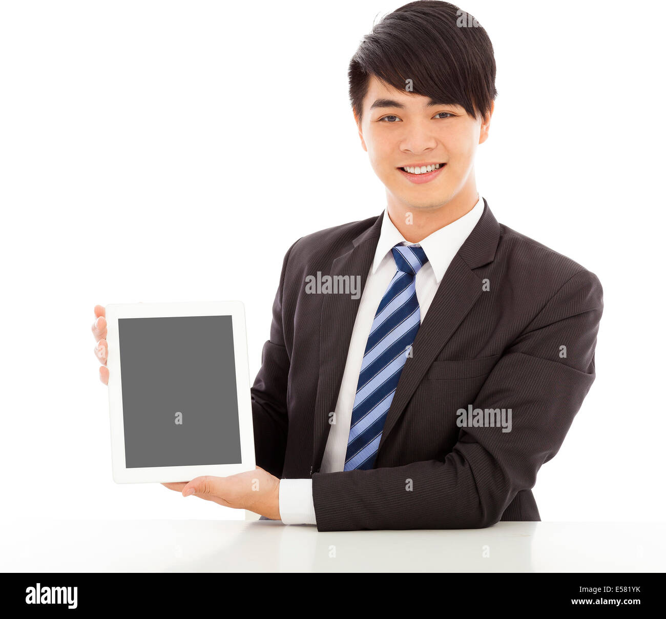 professionelle Business-Mann mit einem Tablet anzeigen Stockfoto