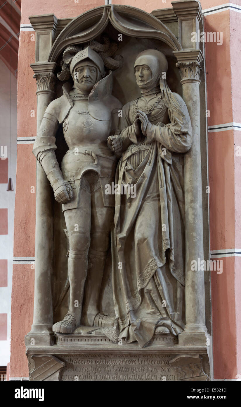 Epitaph für Louis Ottenstein und seine Frau Elisabeth, Kirche der Muttergottes, Oberwesel, Rheinland-Pfalz, Deutschland Stockfoto
