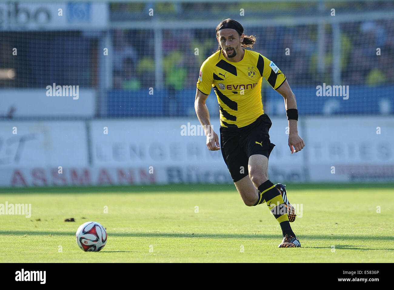 Osnabrück, Deutschland. 22. Juli 2014. Dortmunds Neven Subotic in Aktion während der freundlichen match VfL Osnabrueck gegen Borussia Dortmund bei Osnatel Arena in Osnabrück, 22. Juli 2014. Bildnachweis: Dpa picture Alliance/Alamy Live News Stockfoto