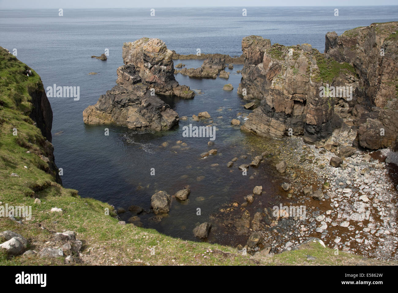Spektakuläre Küstenlandschaft Arnol RSPB Natur Reserve Loch Na Muilne Isle of Lewis äußeren Hebriden Schottland Stockfoto