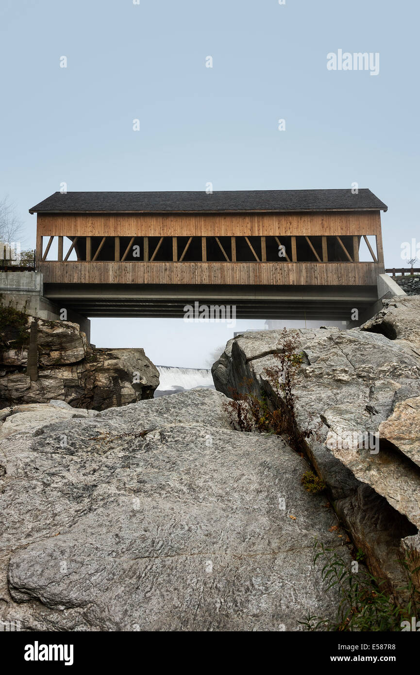 Quechee gedeckte Brücke, Hartford, Vermont, USA Stockfoto