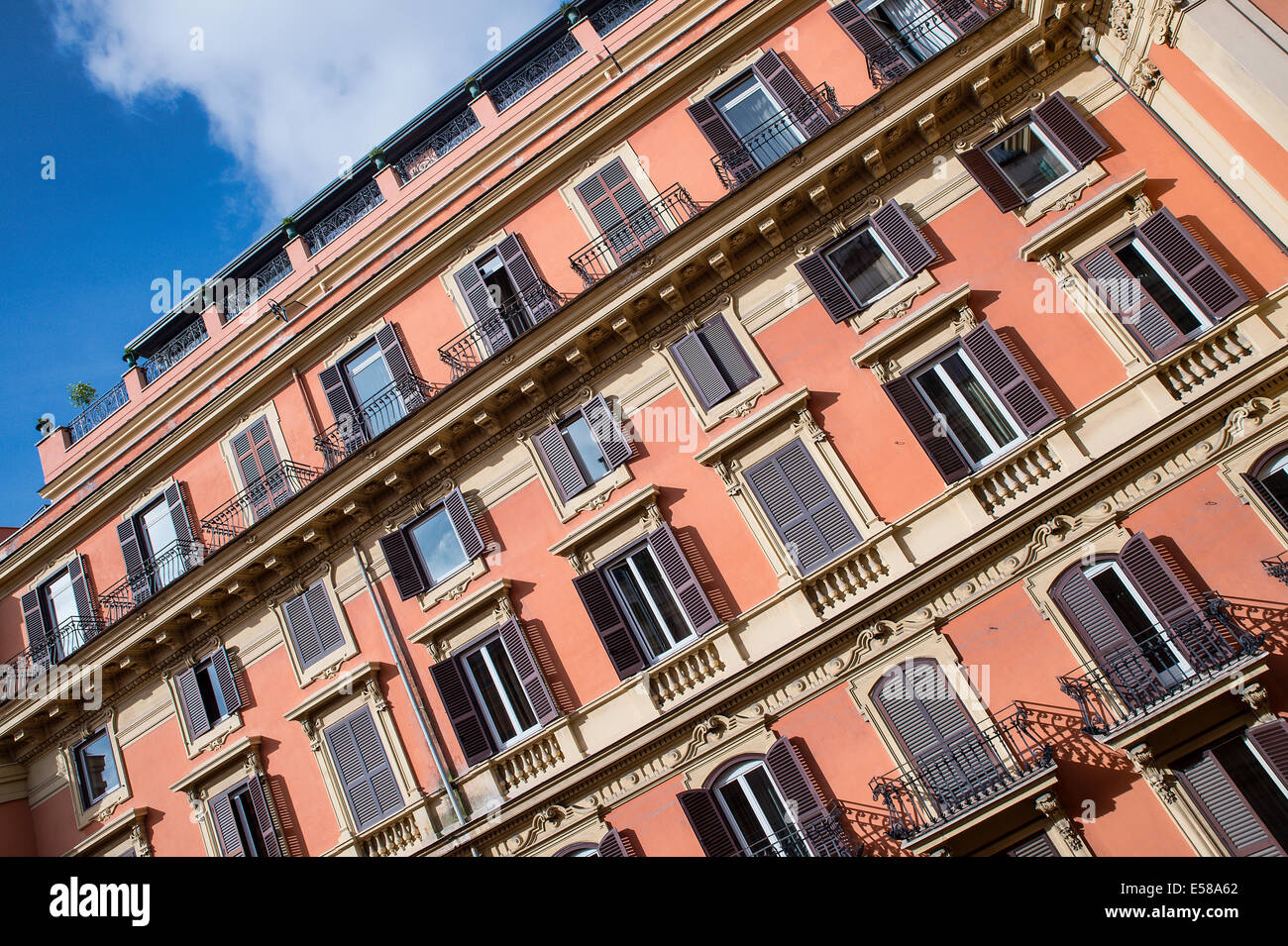 Äußere Detail eines Hotels, Rom, Italien Stockfoto
