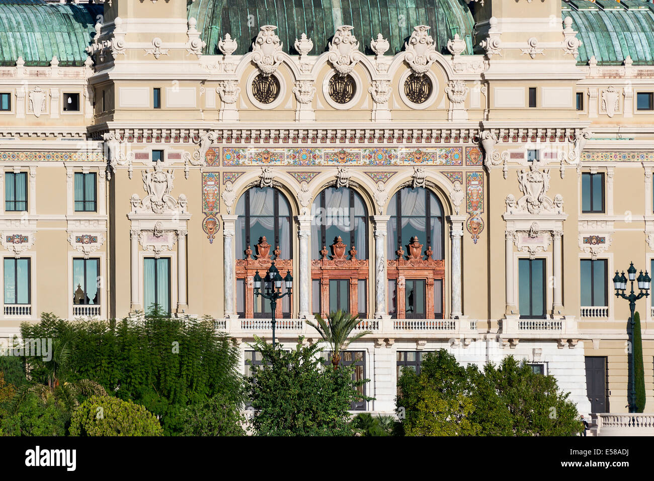 Außenseite der Salle Garnier, Opéra de Monte-Carlo, Monaco Stockfoto