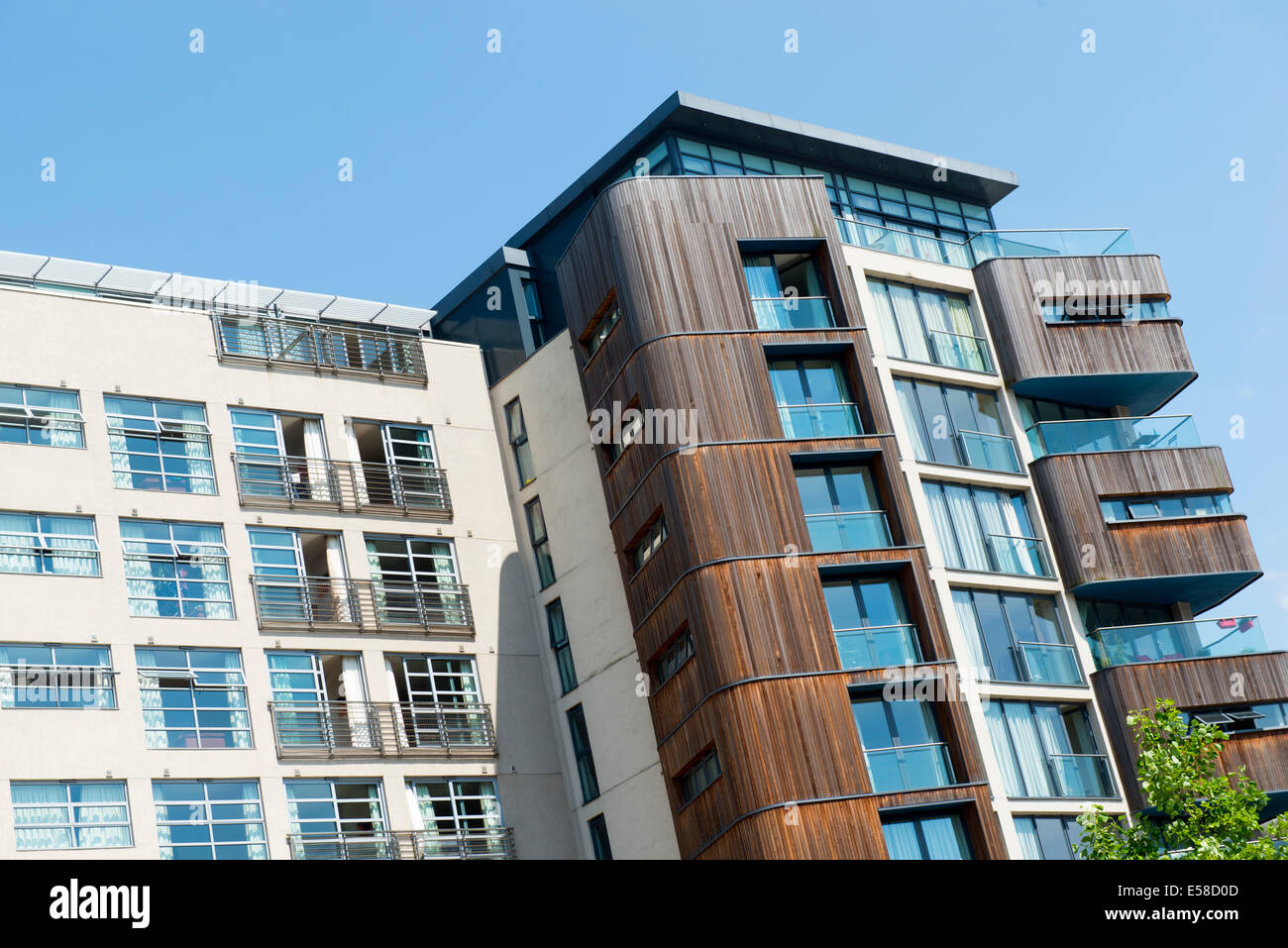 Wohnungen von der Ice Arena in Nottingham City, England UK Stockfoto