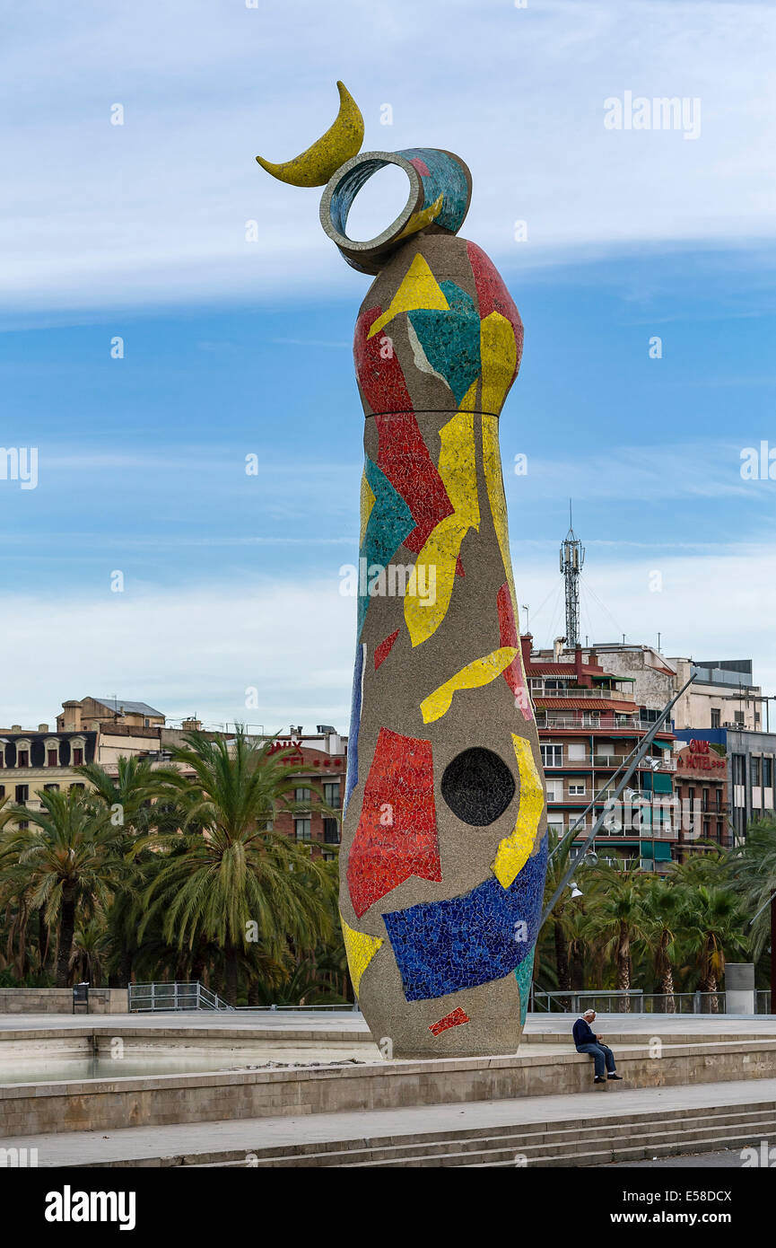 Joan Miró Dona ich Ocell in den Parc de Joan Miró, Barcelona, Spanien Stockfoto