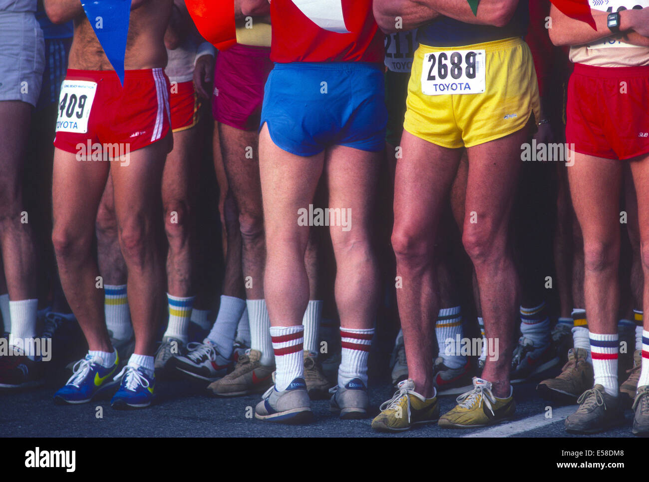 Startlinie für Marathon. Stockfoto