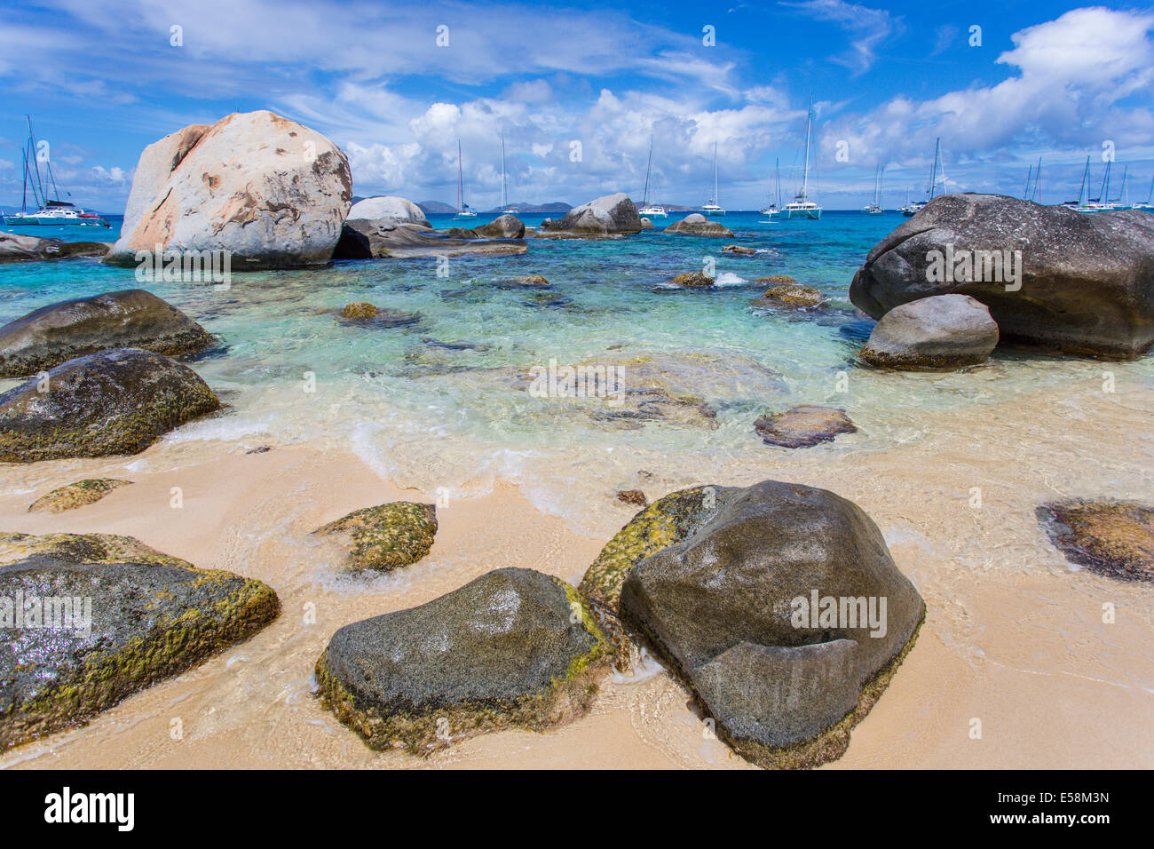 Die Bäder auf der karibischen Insel Virgin Gorda in den British Virgin Islands Stockfoto