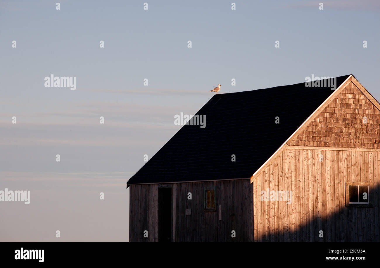 Angeln Shack und Himmel Stockfoto