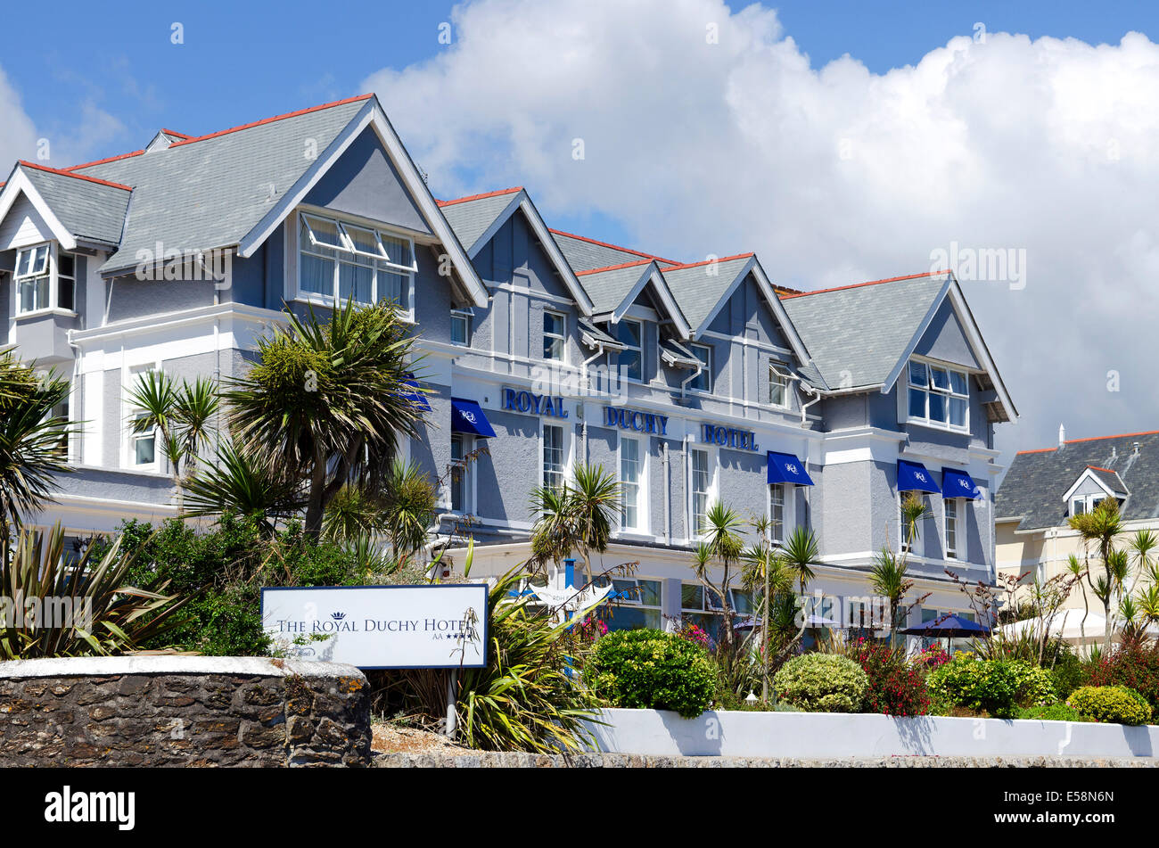 Das Royal Herzogtum Hotel direkt am Meer in Falmouth, Cornwall, UK Stockfoto