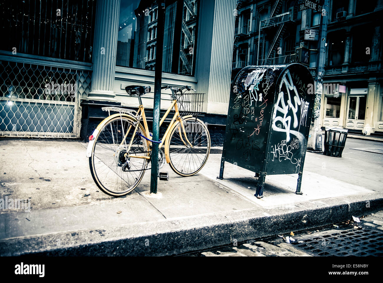 New York City urban Straßenszene in Soho Bereich von Manhattan. Stockfoto