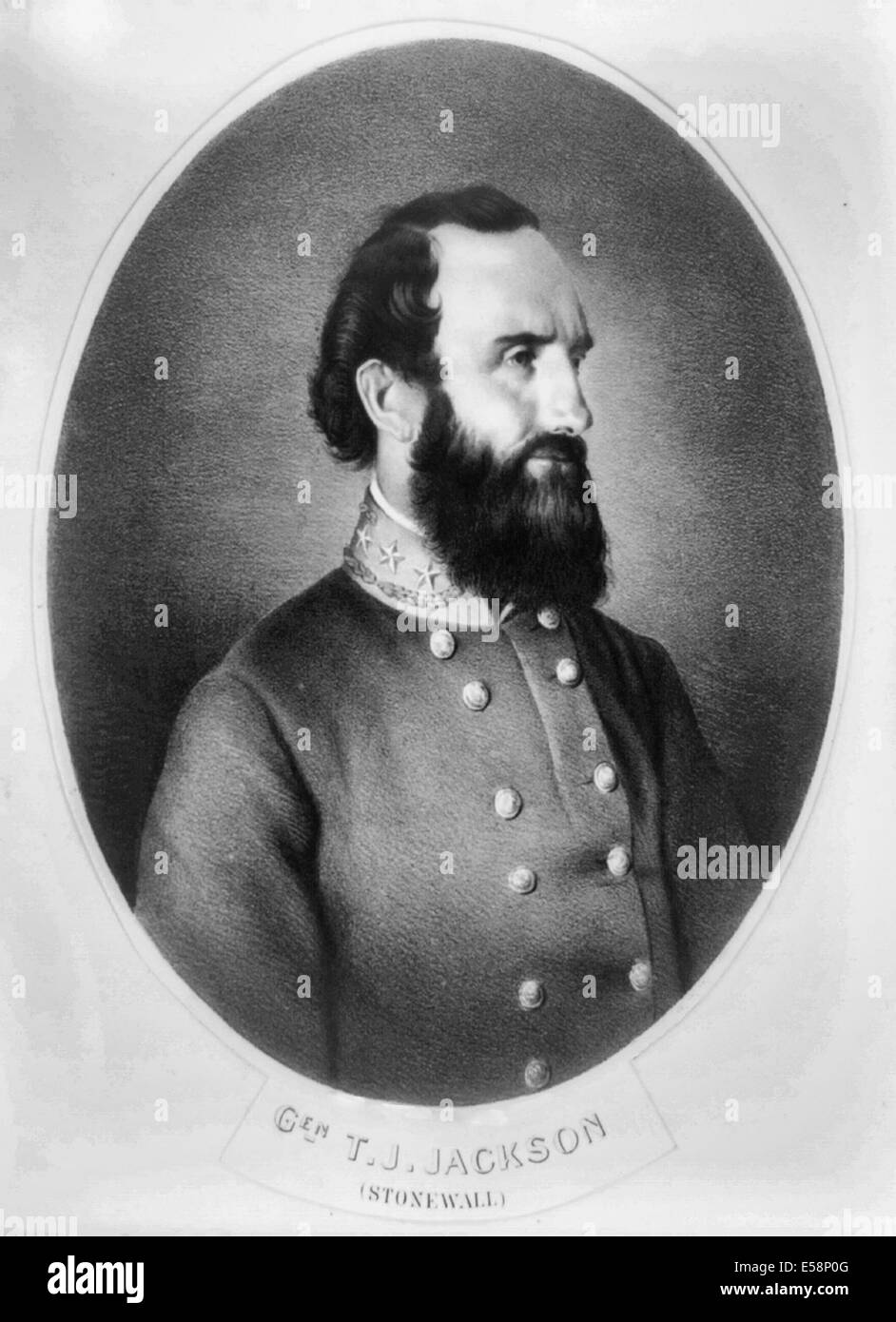 General Thomas J Stonewall Jackson, General der Konföderierten, USA Bürgerkrieg Stockfoto