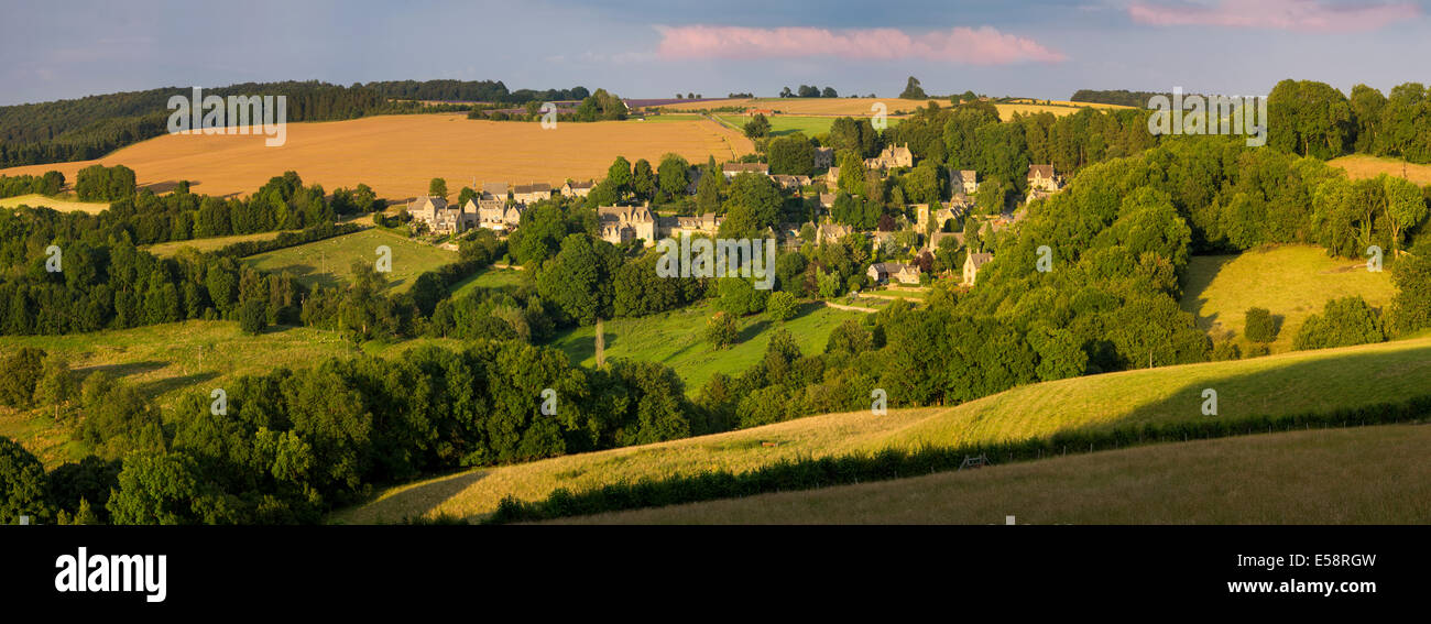 Blick über Snowshill, Cotswolds, Gloucestershire, England Stockfoto