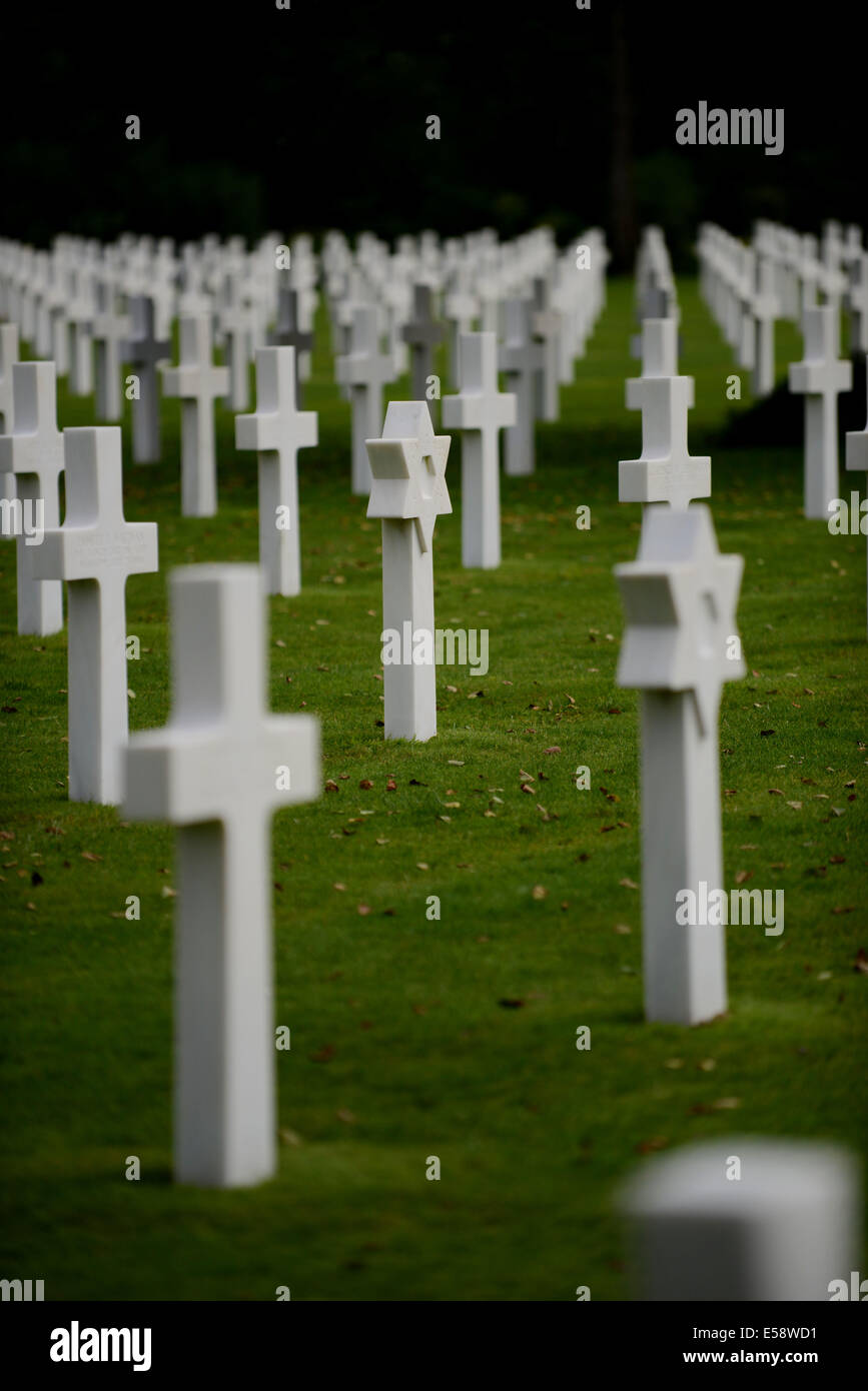 Der amerikanische Friedhof In Normandie, Frankreich, wo Soldaten aus der d-Day Invasion von Omaha, Utah, Dieppe Beach begraben sind. Stockfoto