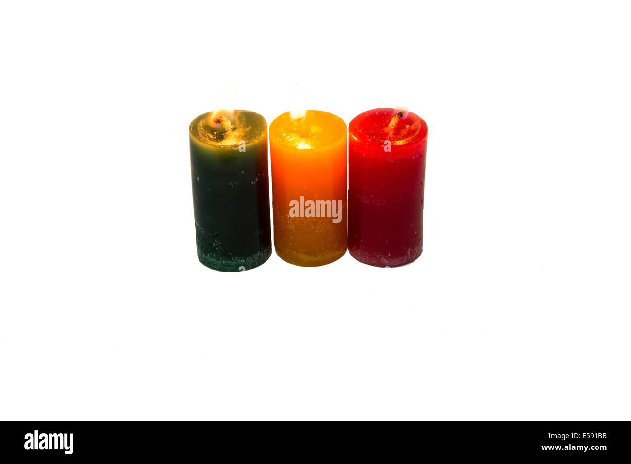 Die Duft-Kerze auf dem weißen Hintergrund. Isolieren Stockfoto