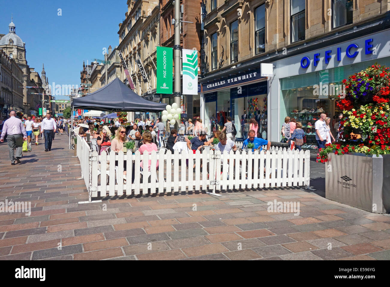 Außengastronomie und Café-Kultur in Buchanan Street Glasgow Schottland Stockfoto