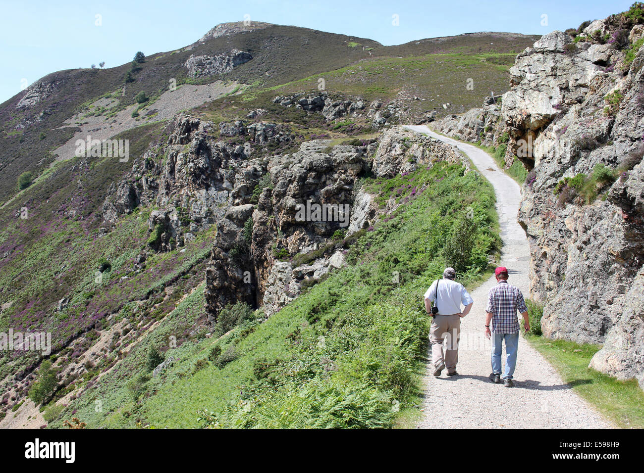 Fuß in der Sychnant-Pass, Conwy Valley, Wales Stockfoto