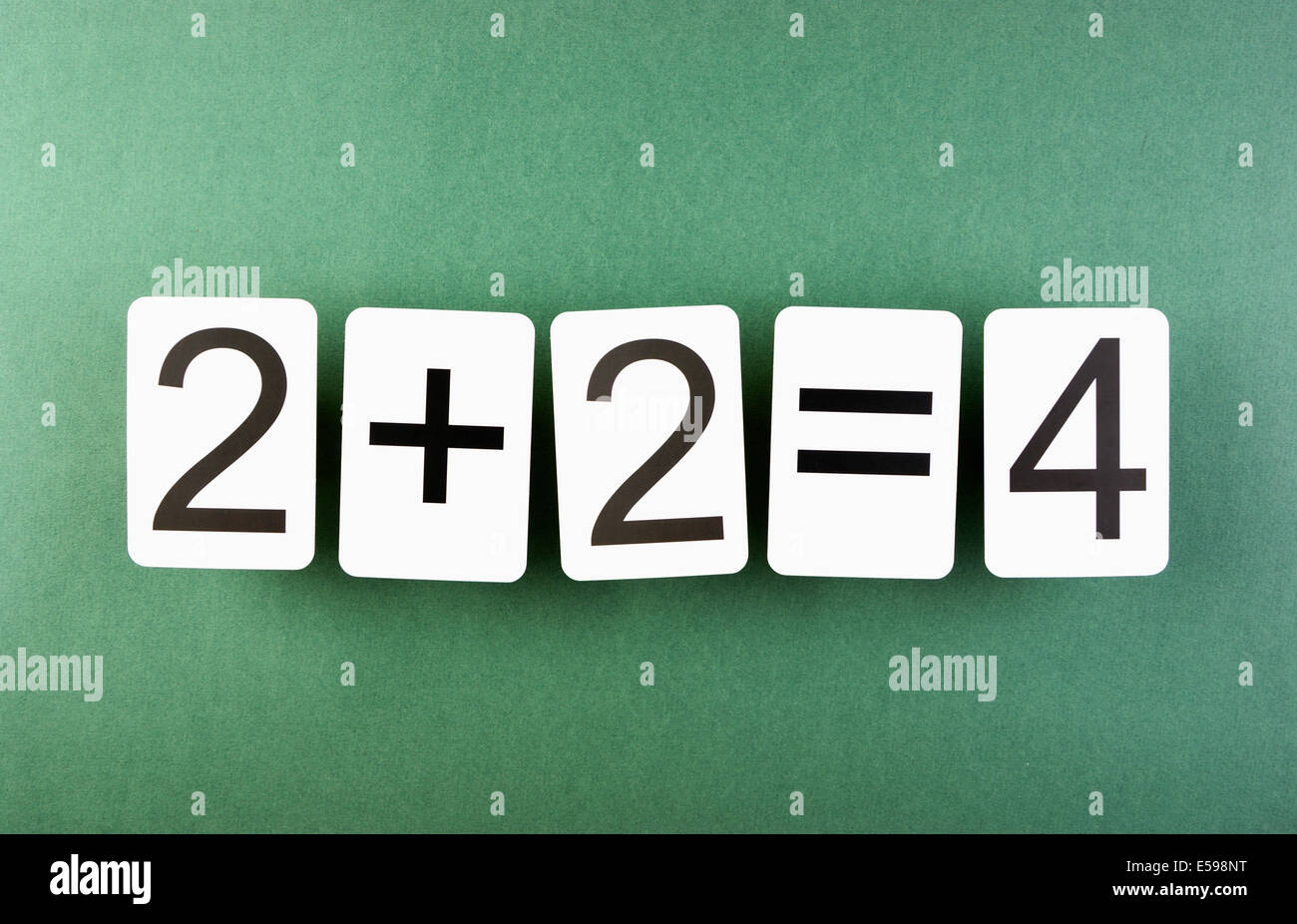 Schule-Karte mit mathematische Probleme auf den Tisch Stockfoto