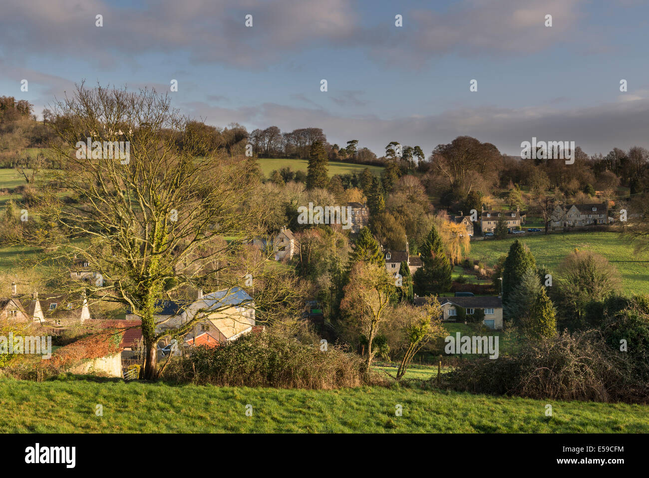 Malerischen Cotswolds Dorf Pitchcombe, Gloucestershire, UK Stockfoto