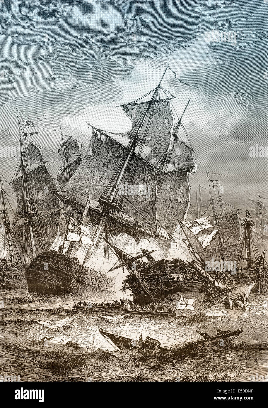 Die Schlacht von Trafalgar, 21. Oktober 1805, Stockfoto