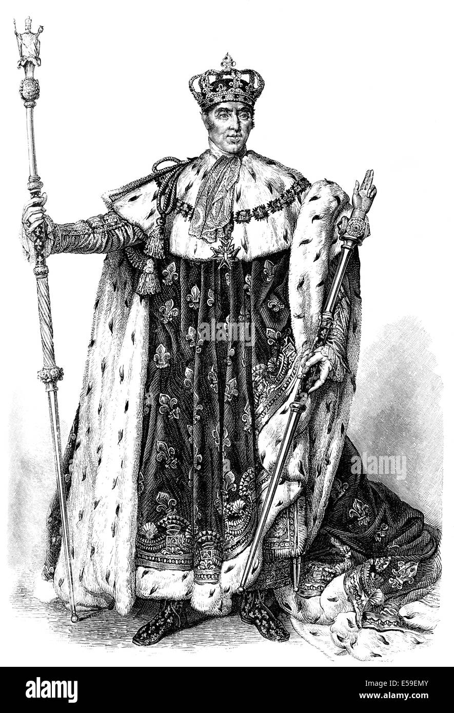 Charles X, Charles Philippe, 1757-1836, König von Frankreich und Navarra, Graf von Artois, Karl X. Philipp, 1757-1836, König von F Stockfoto