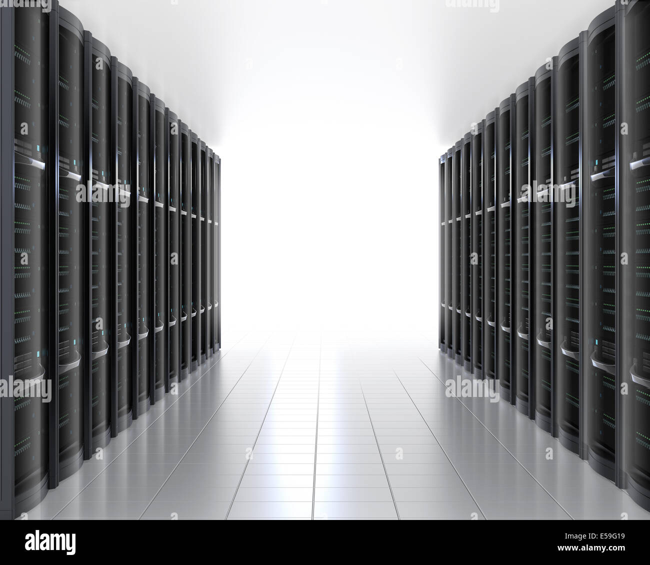 Reihe von Blade-server-System im Rechenzentrum Stockfoto