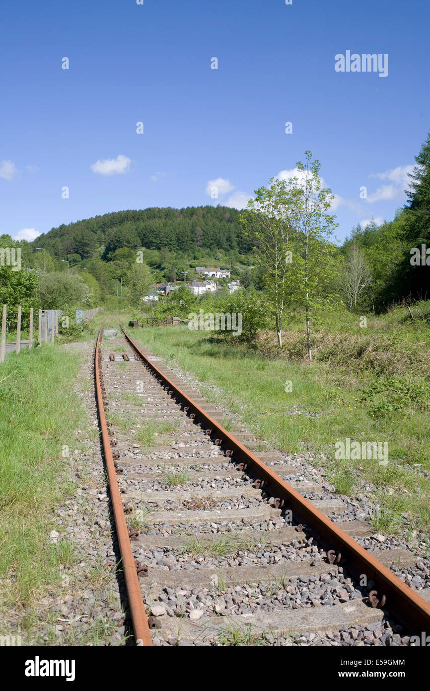 Bahntrasse im Garw Tal in der Nähe von Llangeinor Stockfoto