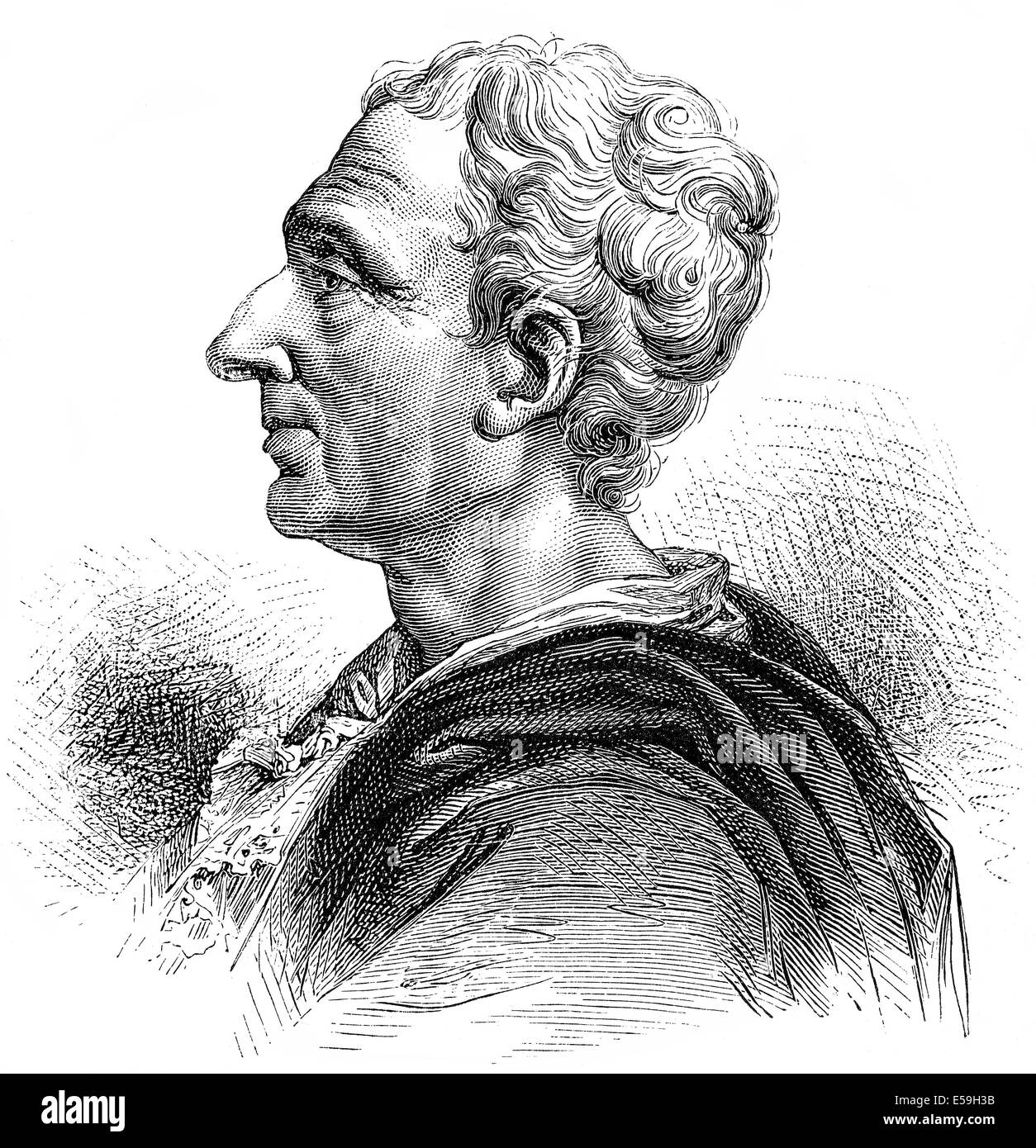 Charles-Louis de Secondat, Baron De La Brède et de Montesquieu, 1689-1755, ein französischer Schriftsteller, Philosoph und politischer Theoretiker Stockfoto