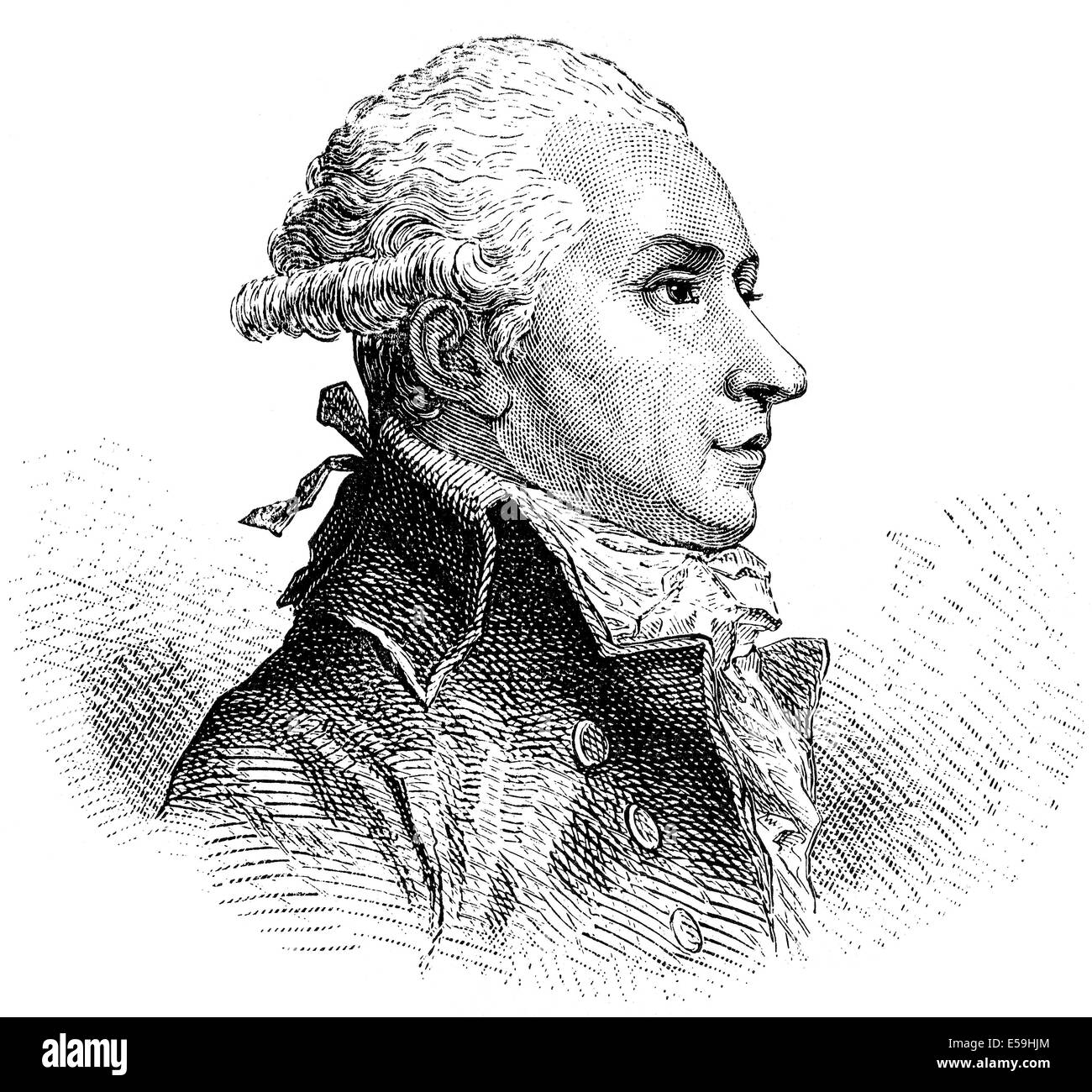 Pierre Victor, Baron Malouet, 1740-1814, einem französischen Sklavenhalter, konservativer Publizist und monarchistischen Politiker Stockfoto