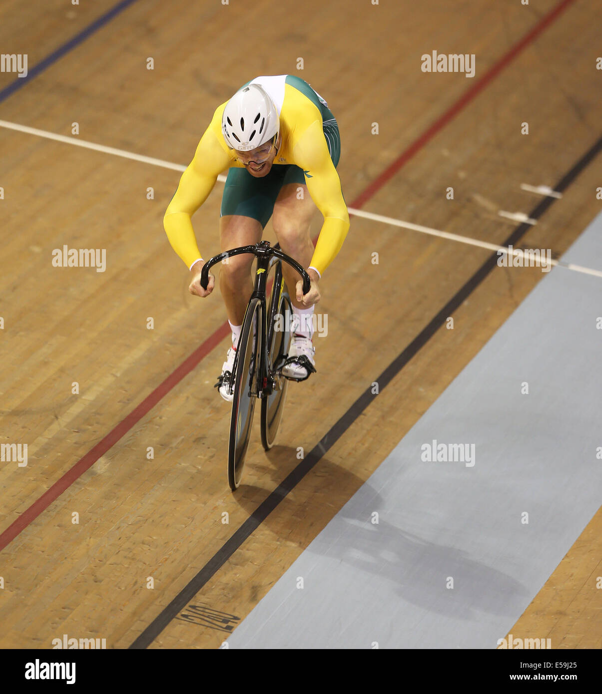 PETER LEWIS Australien SIR CHRIS HOY VELODROME GLASGOW Schottland 24. Juli 2014 Stockfoto