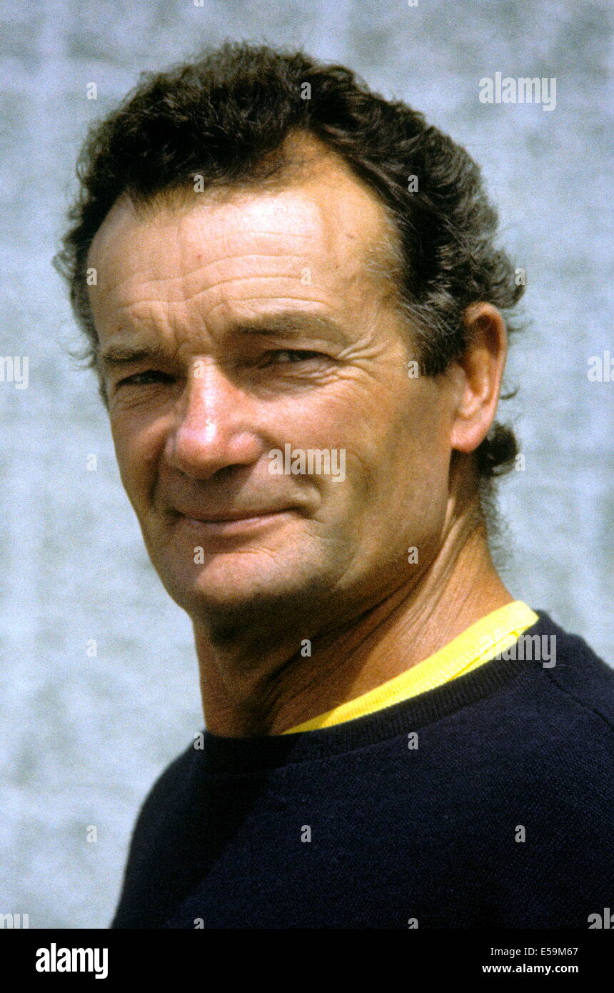 1984.PLYMOUTH, ENGLAND-FRANZÖSISCHE SKIPPER-BEOBACHTER EUROPA 1 EINHAND TRANSATLANTIC RACE ERIC TABARLY. FOTO: JONATHAN EASTLAND. Stockfoto