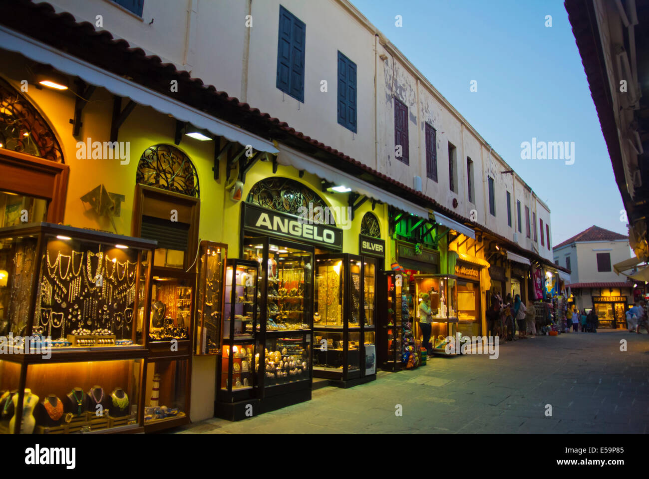 Apellou Straße, Altstadt, Rhodos, Insel Rhodos, Dodekanes, Griechenland, Europa Stockfoto