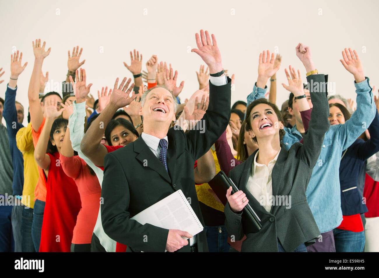 Business-Leute winken Stockfoto