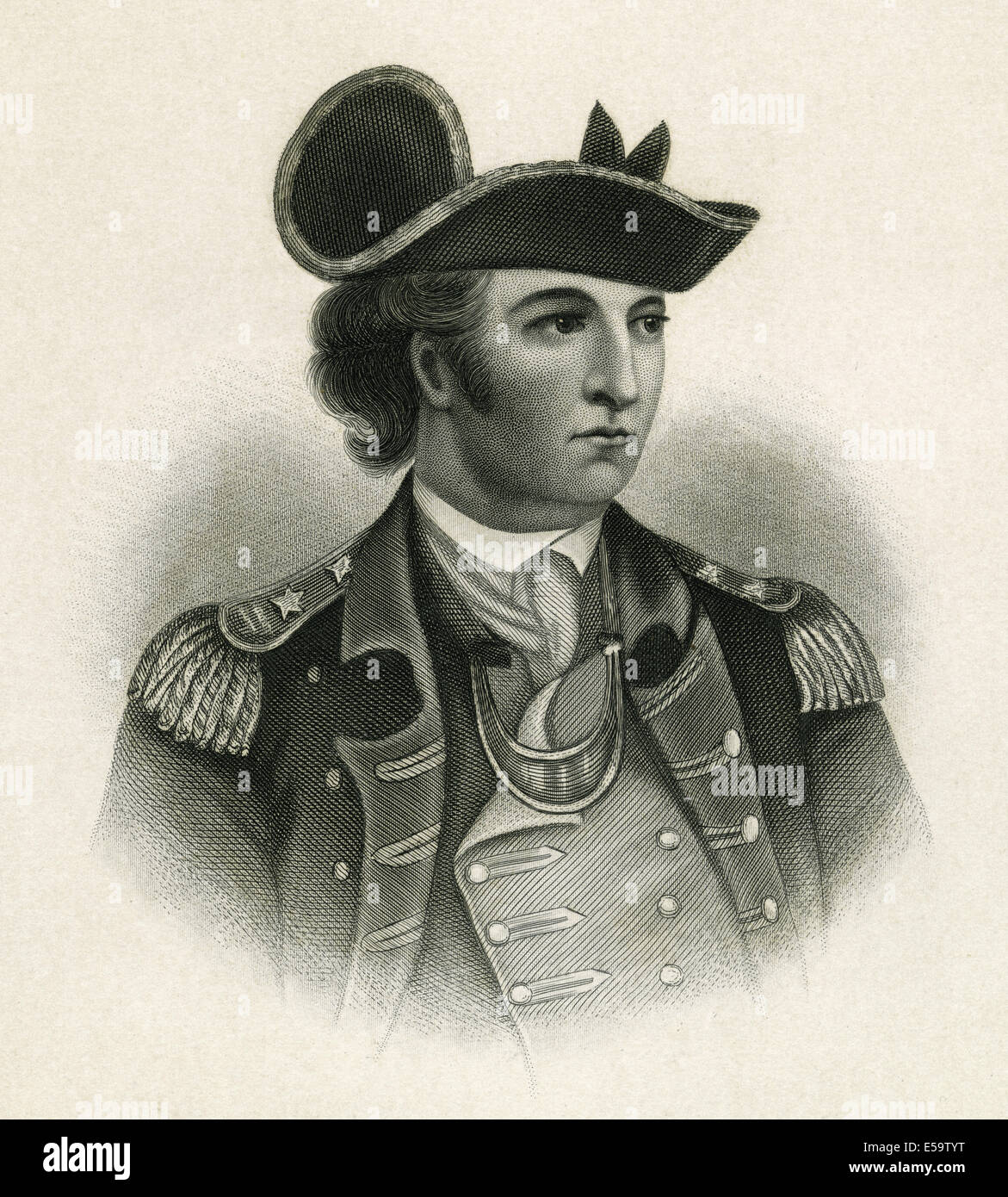 Antiker Stahlstich um 1860 von John Sullivan. QUELLE: ORIGINAL ERSTE GENERATION STAHLPLATTE GRAVUR. Stockfoto