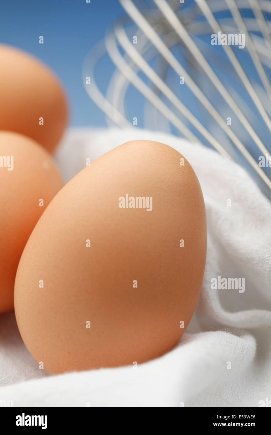 Frische Eier aus Freilandhaltung Stockfoto