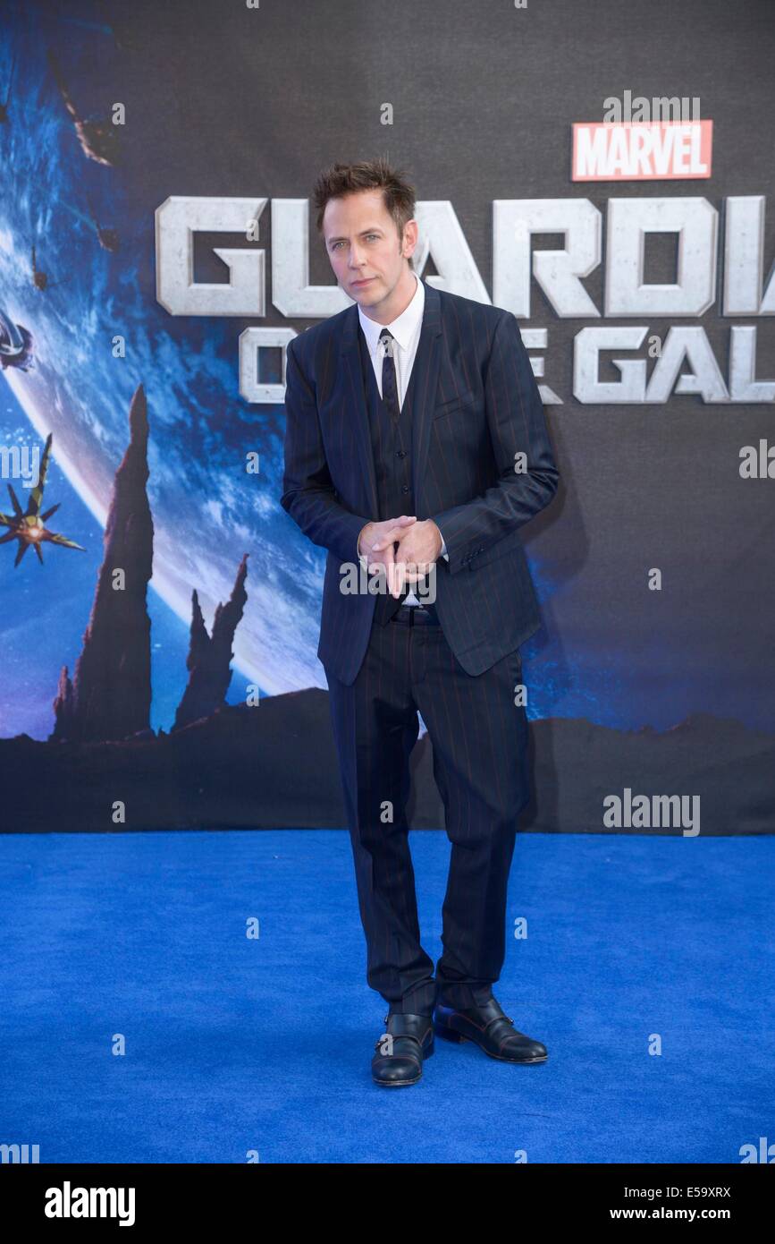 Regisseur James Gunn besucht die Europäische Premiere der Hüter der Galaxie auf 24.07.2014 bei Empire Leicester Square, London. Personen im Bild: James Gunn. Bild von Julie Edwards Stockfoto