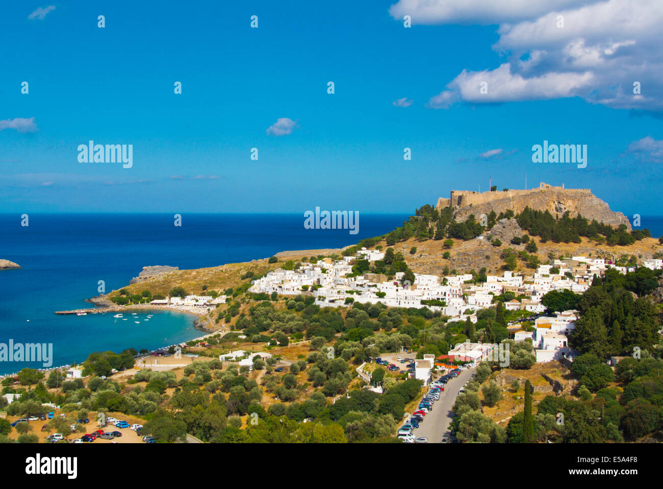 Stadt Lindos, Rhodos, Dodekanes, Griechenland, Europa Stockfoto